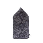 Men Grey Paisley Printed Pocket Square